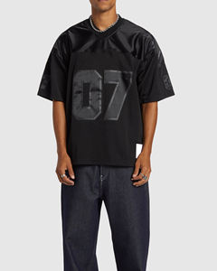 Oversize Football Mesh Jersey Drop Shoulder V-Neck American Oversize Football Jersey Camisas Manga corta V-Neck Football Shirt - Product Image 3