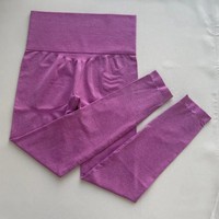 Pantalon de yoga sans couture taille haute pour femme, vêtements de sport respirants avec logo personnalisé, leggings de contrôle du ventre