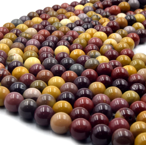 Collier en cristal naturel, perles de jaspe mookaite lisses, pierre rouge polie, bijoux, brin lâche, grossiste en pierres précieuses pour la guérison - Product Image 2