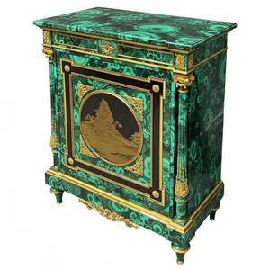 Mesas Rectangulares de Piedra con Montura de Malaquita y Ormolu, Ecológicas y Lavables con Función Extraíble - Product Image 1