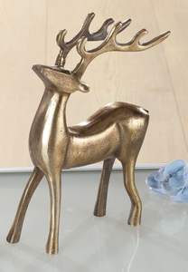 Sculpture de cerf en or nordique moderne, statue d'élan en résine, modèle animal, décoration créative pour la maison, artisanat minimaliste, figurine de bureau - Product Image 2