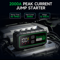Power Bank Jump Starter Portabel 74Wh Layar LCD 12V 2000A Baterai Lithium Booster Pengisian Cepat Lampu LED Kabel Jumper