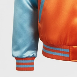 Chaqueta Universitaria de Satén con Logotipo Personalizado Unisex para Hombre, Chaqueta Bordada de Béisbol y Liga de Estilo Vintage Personalizada - Product Image 3