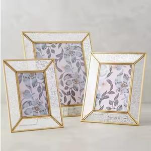 Metal Photo Custom Sizes Wall Art Stand Gold Mercury <b>Glass</b> Edges Desktop Decor - Product Image 1