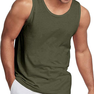 เสื้อกล้ามไร้รอยต่อสำหรับผู้ชายเสื้อกั๊กออกกำลังกายระบายอากาศได้ดีทำจากผ้าฝ้าย100% ผ้าถักนิตติ้งไซส์ใหญ่พิเศษ - Product Image 1