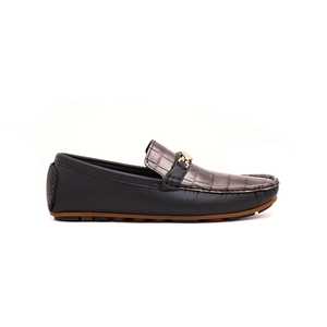 Boys Classic Grey KD0375 Formal Moccasin Shoes Comfortable Genuine Leather with <b>Flat</b> <b>Pointed</b> <b>Toe</b> for Spring Weddings - Product Image 3