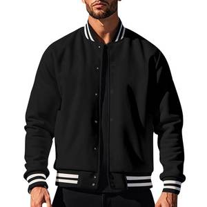 Veste Letterman Varsity Base (laine écarlate, cuir blanc, grand) - Product Image 4