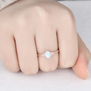 ยอดเยี่ยมพลอยโอปอลจากเอธิโอเปียแหวนทองแท้หรูหราดีไซน์ใหม่แหวนเครื่องประดับทองแท้ - Product Image 5