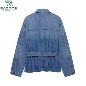 Venta al por mayor de las mujeres Casual de invierno Vintage de gran tamaño recortada chaqueta de mezclilla Regular Fit - Product Image 2
