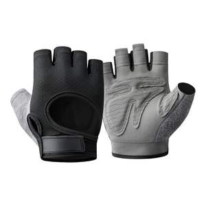 Guantes Deportivos Unisex Antideslizantes, Transpirables y Ligeros para Entrenamiento Físico, Gimnasio, Cuero Negro, Medios Dedos, Levantamiento de Pesas - Product Image 3