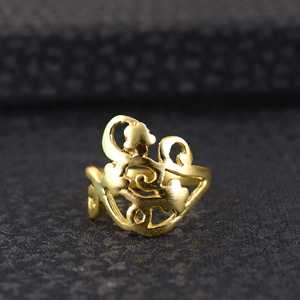 2026 Hot Selling Boho Floral <b>Ring</b> Ethnic Brass Jewelry Women 18k Gold Plated Vintage Swirl <b>Statement</b> <b>Ring</b> for Wholesale/OEM/ODM - Product Image 1