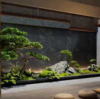 Conjunto de Plantas Artificiales de Estilo Rústico, Margaritas y Plantas Verdes Frescas para Jardín