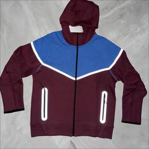 Sudadera con Capucha Unisex de Felpa Teck con Cierre, Sudadera de Felpa de Algodón Grueso, Cómoda, Suave y Duradera, con Bordado - Product Image 1