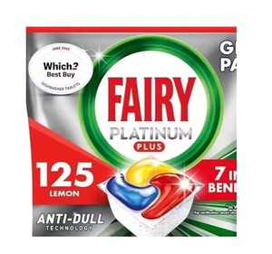 Fairy Platinum Plus Complete <b>Dishwasher</b> Tablets <b>Detergent</b>, 125 Capsules, Lemon, Anti-Opaque Technology, Against Grease - Product Image 2