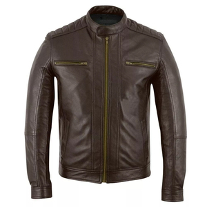 Veste en similicuir Vestes en cuir d'hiver pour hommes personnalisées Veste de moto Racer pour hommes à la mode en gros - Product Image 6
