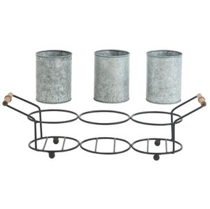 Soporte para cubiertos de utensilios de metal galvanizado de granja Tier 3 con soporte de metal Incluye reposapiés para cucharas y clips para ollas - Product Image 3