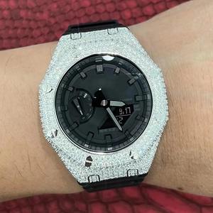 นาฬิกาเพชรโมอิสขนาด22มม. สำหรับสวมใส่ลำลองสีดำแบบดิจิทัล - Product Image 1