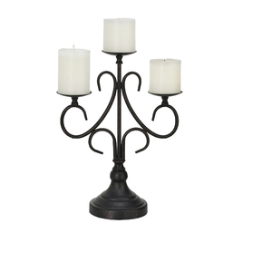 เชิงเทียนเหล็กดัดสีดำด้านทำจากโลหะแบบโบราณของผู้ผลิตอินเดีย - Product Image 3