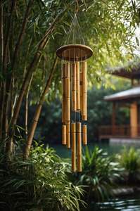 Campanas de viento de bambú ecológicas, hechas a mano para calmar las vibraciones al aire libre - Product Image 5