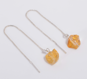 Boucles d'oreilles fines personnalisées enfileur en argent sterling 925 naturel avec saphir pierre précieuse brute exportateur de bijoux de haute qualité - Product Image 3