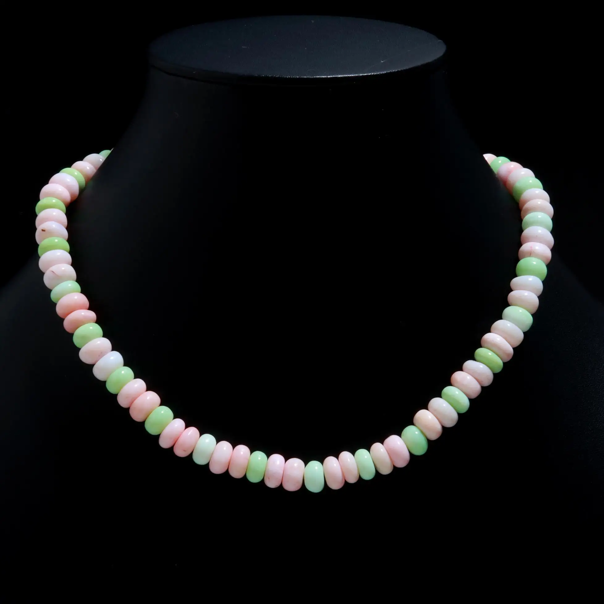 Alla moda bella collana di perline opale rosa e opale verde collana di perline graziosa collana per gioielli da donna con pietre preziose rosa opale