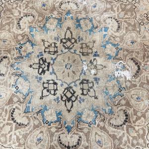 Turkish Oversize Eco-Friendly Rug 9.2x12.2 ft (279x372 Cm) Vintage <b>Brown</b> Patchwork <b>Wool</b> Rug with Latex Backing - Product Image 3