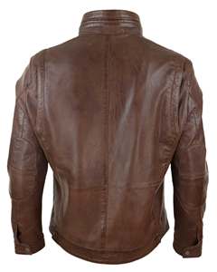 Chaqueta de motorista negra con cremallera de piel de oveja de cuero real para hombre con forro negro acolchado y bolsillos exteriores interiores OEM al por mayor 2024 - Product Image 6