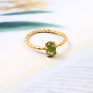 Anillo de Compromiso Clásico para Mujer, Chapado en Oro, Plata de Ley 925, con Cabujón Ovalado de Peridoto, para Boda y Aniversario - Product Image 2
