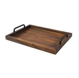 Juego de 2 bandejas de servicio de madera de mango ecológicas, suministro al por mayor para decoración de hoteles y restaurantes, precio barato - Product Image 6