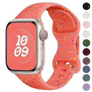 Correa para Apple Watch, Deportiva de Lujo, de Silicona, 45mm/49mm, Colores Naranja, Blanco y Rosa, Transpirable, Suave, Ajustable, de Goma - Product Image 1