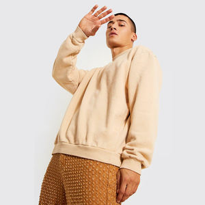 Sudadera de alta calidad con cuello redondo, forro polar de poliéster/algodón de 220g, transpirable, estilo oversize, para gimnasio y ropa urbana para hombre. - Product Image 3