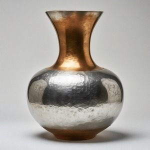 Metaluxe Regal Florero Majestic Bloom Martillado de Aluminio Dorado Elegante Centro de Mesa para Sala de Estar o Vestíbulo de Hotel - Product Image 5