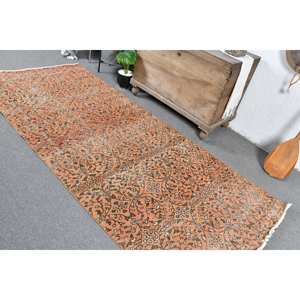 พรมตุรกีโบราณ3.8ft x 8.9ft ผ้าวูลสี่เหลี่ยมผืนผ้า9x12สำหรับห้องนอนลายเย็บปะสไตล์คลาสสิกสีส้มสีเบจ - Product Image 4