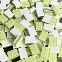 Tuile de Mahjong Classique en Acrylique Vert Clair, Design Palmier, Art Américain Moderne, Artisanat de Luxe