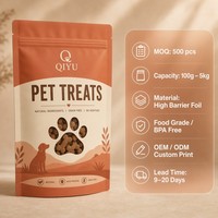 Sachet d'emballage personnalisé pour friandises pour animaux de compagnie, pochette refermable à fermeture éclair, sac alimentaire en aluminium pour collations pour chiens et chats