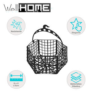 Panier à pinces à linge en plastique noir Well Home pour séchoirs à linge extérieurs pratiques - Product Image 2
