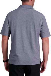 Polo de manga corta de rendimiento de secado rápido para hombre, Polo de poliéster 100% con patrón 3D - Product Image 2