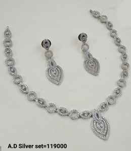 AMERICAN DIAMOND BRIDAL <b>NECKLACE</b> <b>SET</b> and HIGH QUALITY & CLASSIC EARRINGS JEWELLERY <b>SET</b> for <b>WEDDING</b> JEWELLERY CLASSIC STYLE WOMEN - Product Image 2