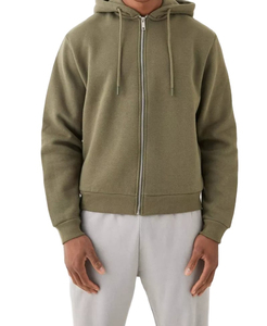 Nouveaux sweats à capuche zippés pour hommes élégants et tendance, 100% coton molletonné, teinture unie, respirant, écologique, séchage rapide, logo personnalisé, décontracté - Product Image 5