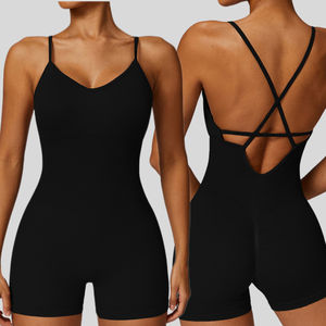 NUEVO mono deportivo de secado rápido con sensación desnuda de una pieza para correr, mono ajustado para yoga para mujer - Product Image 2