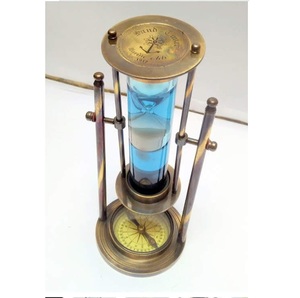 Shubham Vintage sablier sablier fait à la main en laiton nautique Antique Maritime heure verre - Product Image 2