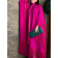 2025 nouveau Style couleur unie manches chauve-souris conception femmes vêtements pour robe Eid personnalisé dames Abaya robe musulmane