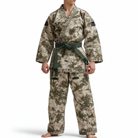 Tenue d'arts martiaux camouflage, uniforme de karaté, combinaison de boxe, tenue de karaté unisexe, entraînement de judo, durable, respirante, devant