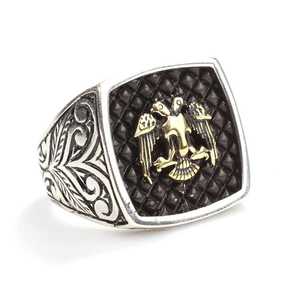 Men's 925 Sterling Silver <b>Ring</b> with Engraved Anatolian Eagle Design Cultural Collectible Jewelry - Product Image 3