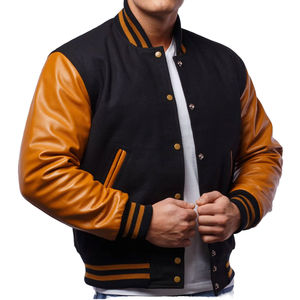Chaqueta Universitaria de Alta Calidad para Hombre, Estilo Letterman, Manga de Cuero Genuino, Cuerpo de Lana Premium, Mejor Proveedor Mayorista de Chaquetas Universitarias - Product Image 5