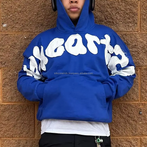 เสื้อฮู้ดปักลายสำหรับผู้ชายเสื้อสวมหัวแนวสตรีทโอเวอร์ไซส์ - Product Image 3