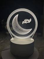 Eid Mubarak 3D Led Lampe Ramadan Veilleuse Led Lune Étoile Eid Chambre Décoration Lumière Ornement Ramadan Décoration