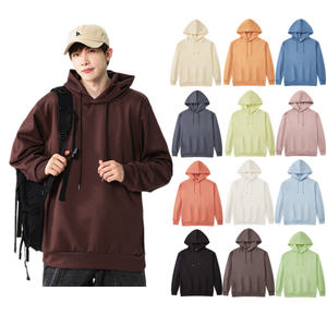 Haute qualité 300g Polyester coton Spandex mélange logo personnalisé impression broderie logo unisexe femmes hommes plaine pull à capuche - Product Image 1