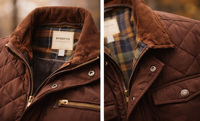 Veste matelassée d'hiver classique pour homme, marron, de qualité supérieure, rembourrée, isolée, imperméable, coupe-vent, rembourrage en polyester, style vintage