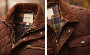 Veste matelassée classique pour homme en marron, veste chaude isolée de qualité supérieure, style vintage, col en velours côtelé, décontractée, légère pour l'extérieur - Product Image 4